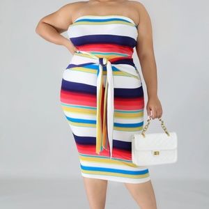 FLANNEL TIE MIDI DRESS